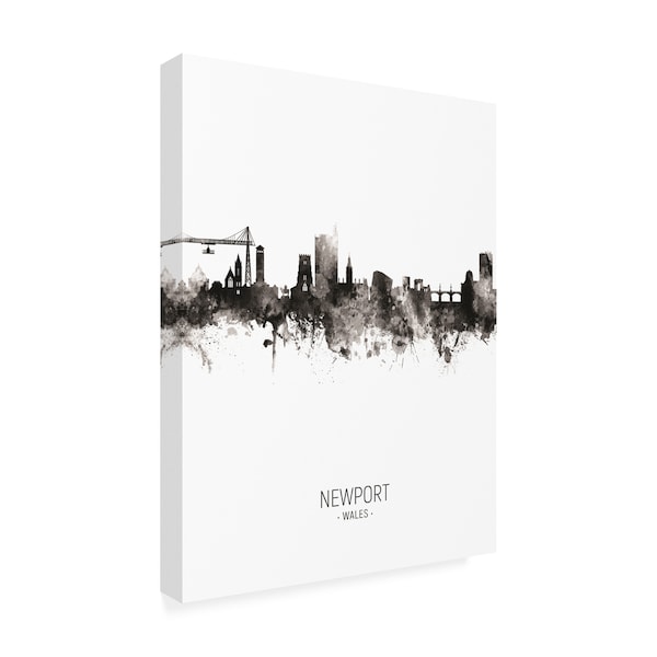 Michael Tompsett 'Newport Wales Skyline Portrait II' Canvas Art,18x24